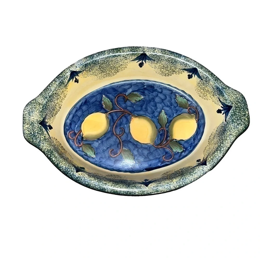 Amalfi Vintage Lemon Ceramic Derp Baking Dish